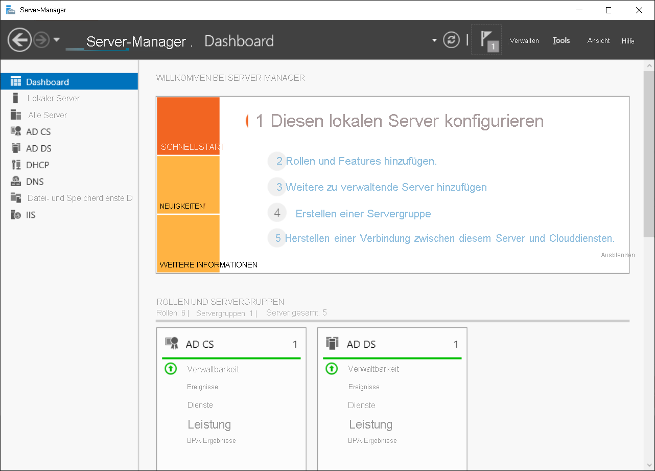 Screenshot: Server-Manager-Dashboard.