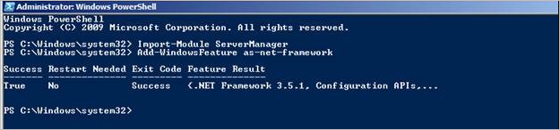 Screenshot der Ausgabe des Befehls in Windows PowerShell.