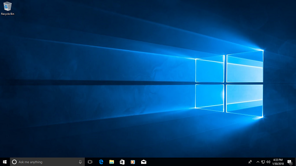 Screenshot der zweiten Startphase 3, in der der Windows-Desktop angezeigt wird.