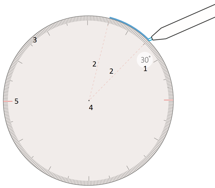 Schablone protractor