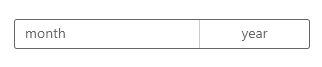 Datumsauswahl, bei der das Feld für den Tag ausgeblendet ist.