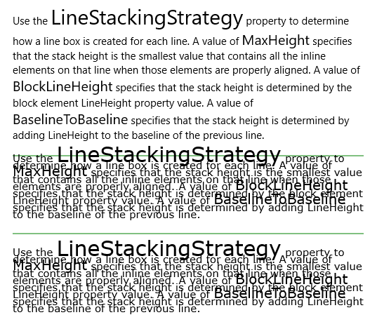 Strategien zum Stapeln von Textblockzeilen