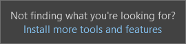 Screenshot: Link „Weitere Tools und Features installieren“ in Visual Studio 2022