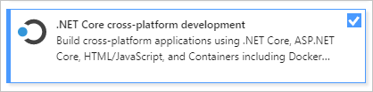 Screenshot: Workload „Plattformübergreifende .NET Core-Entwicklung“ im Visual Studio-Installer