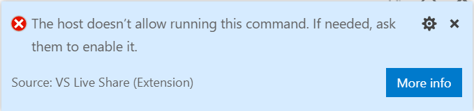VS Code: Der Host lässt die Ausführung dieses Befehls nicht zu.