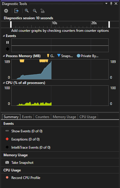 Screenshot des Fensters „Diagnosetools“.