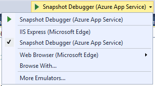 Starten des Momentaufnahmedebuggers für ASP.NET-Anwendungen