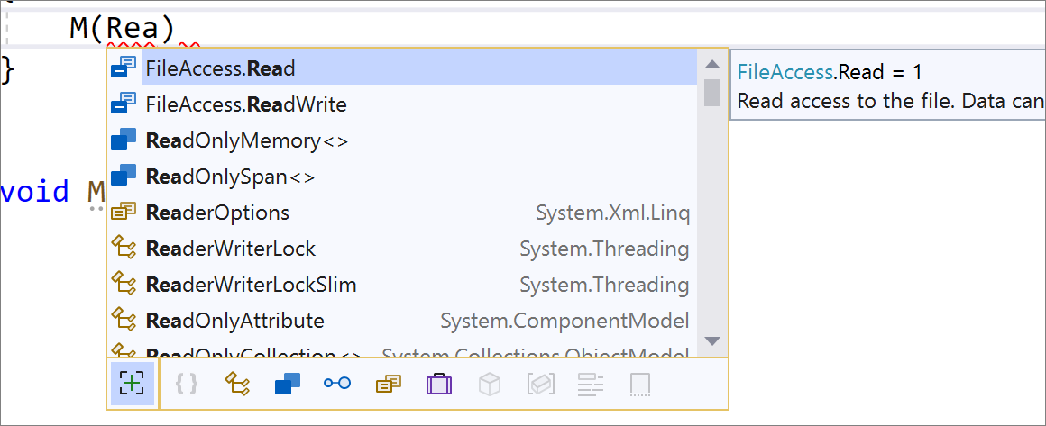 IntelliSense-Vervollständigung für Enumerationswerte