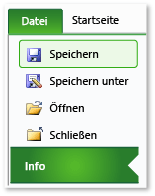 Registerkarte Info in Excel