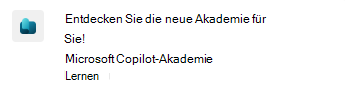 Screenshot der Copilot Academy-Benachrichtigung in Microsoft Teams.