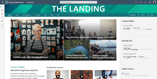 Screenshot einer SharePoint-Startseite