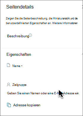 Screenshot: Anwenden der Zielgruppenadressierung im Eigenschaftenbereich