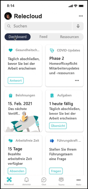 Abbildung des Orts, an dem die Sprache für die mobile App angegeben werden soll.