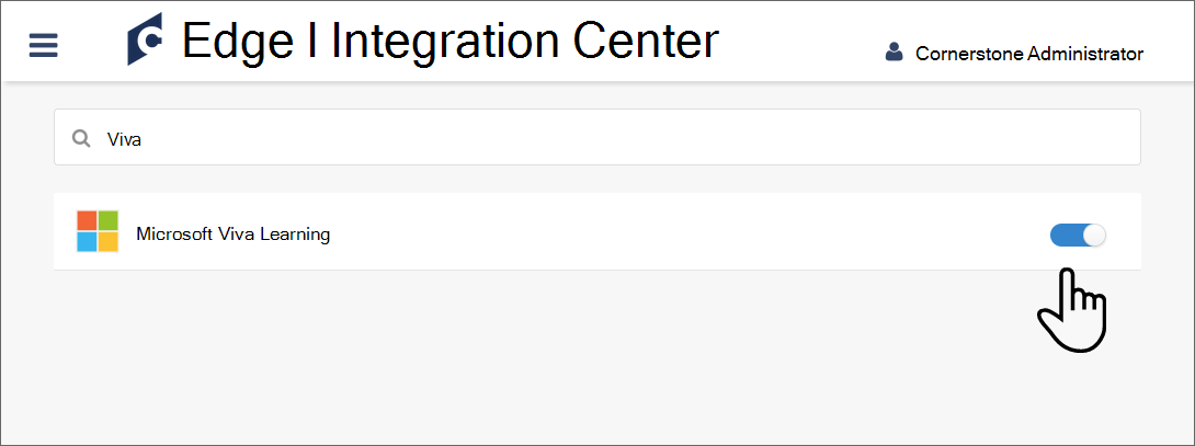 Screenshot des Viva Learning-Integrationsschalters in der Position 