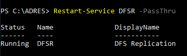 Starten Sie den DFSR-Dienst neu.