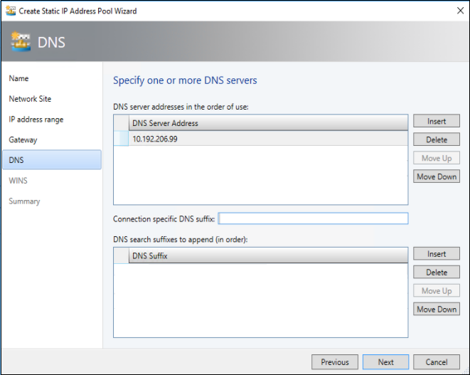 Konfigurieren des DNS-Servers mit statischem IP-Pool