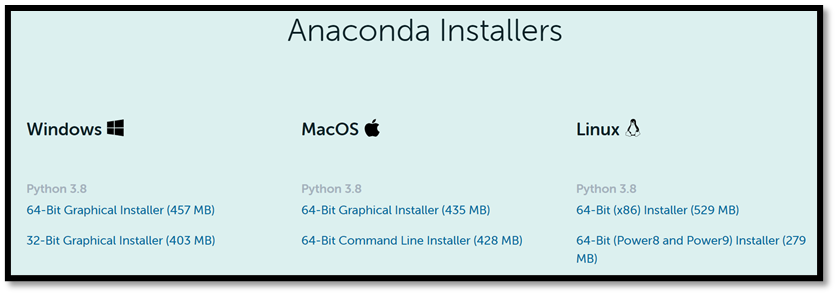 Anaconda-Installationsprogramme