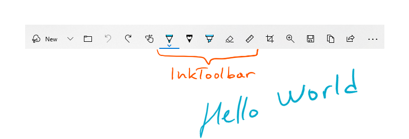 InkToolbar-Steuerelement im Windows Ink-Arbeitsbereich