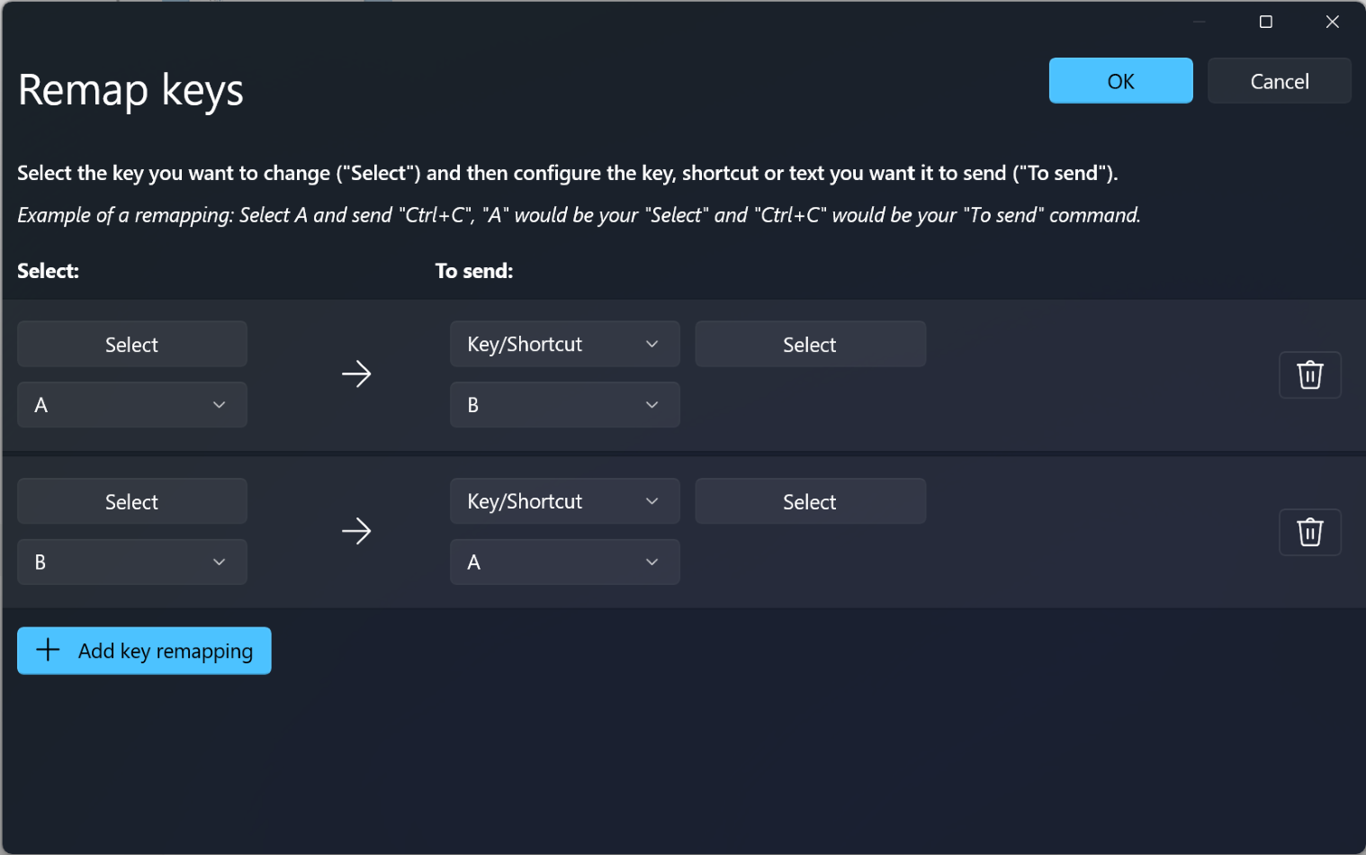 Keyboard Remap Keys Screenshot