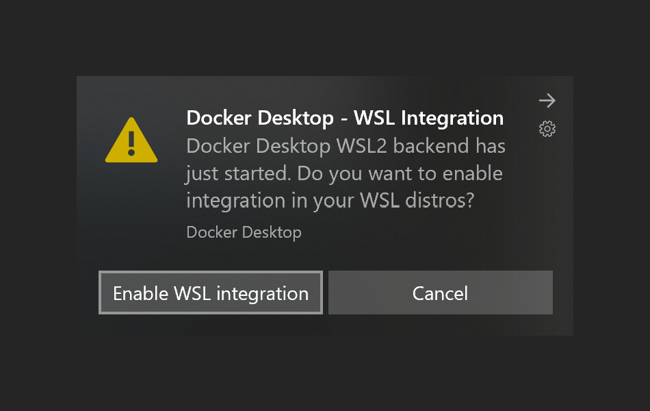 Screenshot von VSCode Docker Desktop mit WSL