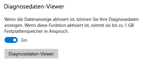 Ort zum Aktivieren der Diagnosedatenanzeige.