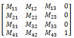 Vier-mal-vier-3D-Transformationsmatrix