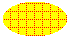 Abbildung einer Ellipse, die mit einem Raster gepunkteter Linien über einer Hintergrundfarbe gefüllt ist 