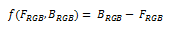 Mathematische Formel für einen subtrahieren Mischeffekt.