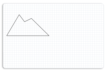 Zeigt eine komplexe Zeichnung eines Polygons, das einen Berg zeigt.