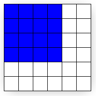 Abbildung eines untexturierten Quads, gezeichnet von (0,0) bis (4,4)