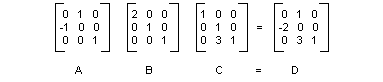 Abbildung, die zeigt, wie mehrere Transformationen durch Multiplikation der konstituierenden Matrizen ausgeführt werden