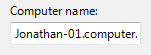 Screenshot eines Textfelds für den Computernamen 