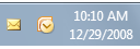 Screenshot: Benachrichtigungsbereich und Outlook-Symbole 