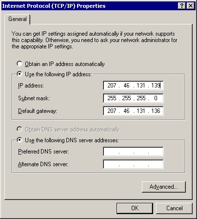 Allgemeine Ipv4-Adressbox in einer Benutzeroberfläche