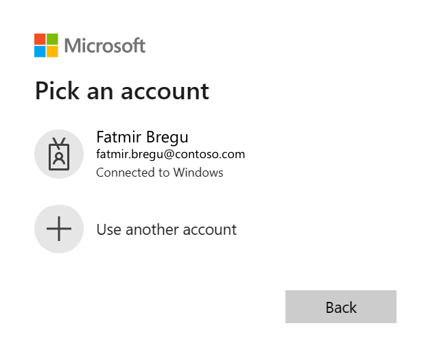 Screenshot of Azure authentication window.