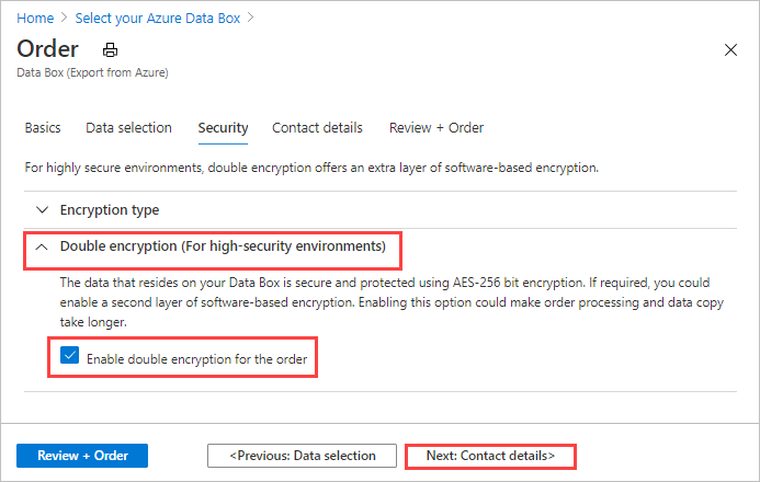 Security screen for data box import, double encryption