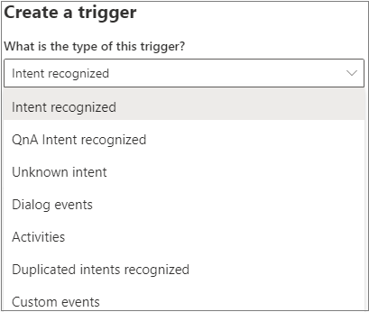 Trigger menu