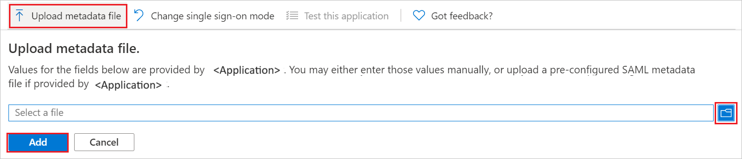 Screenshot showing choose metadata file