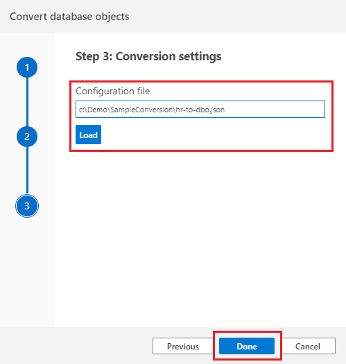 Configure conversion