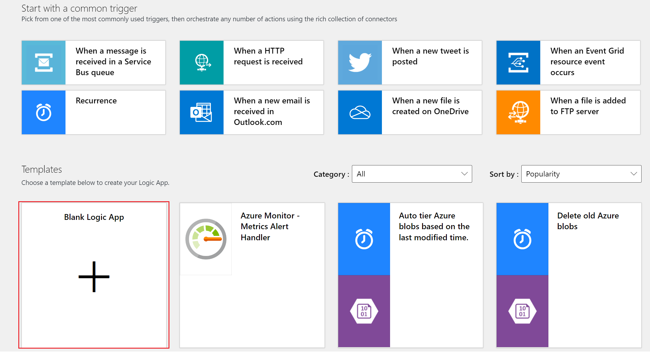 Screenshot showing how to enter the Logic App Designer.