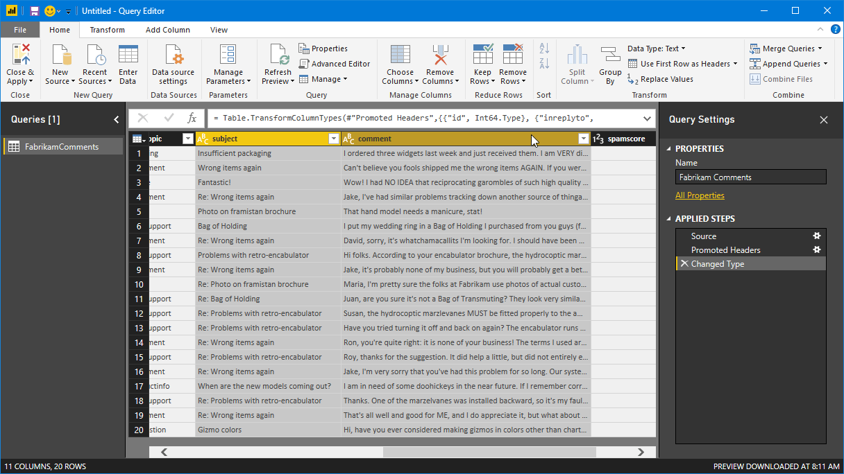 Selecting fields to be merged