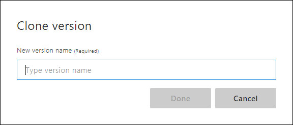 Clone Version dialog box