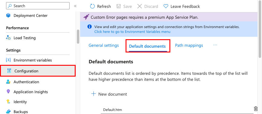 Default documents