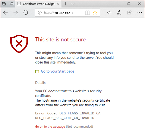 Screenshot of a browser security warning.