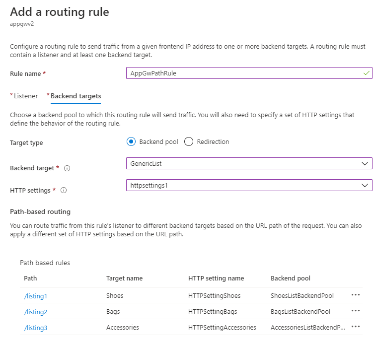 Screenshot that shows a URL Rewrite scenario 1-1.