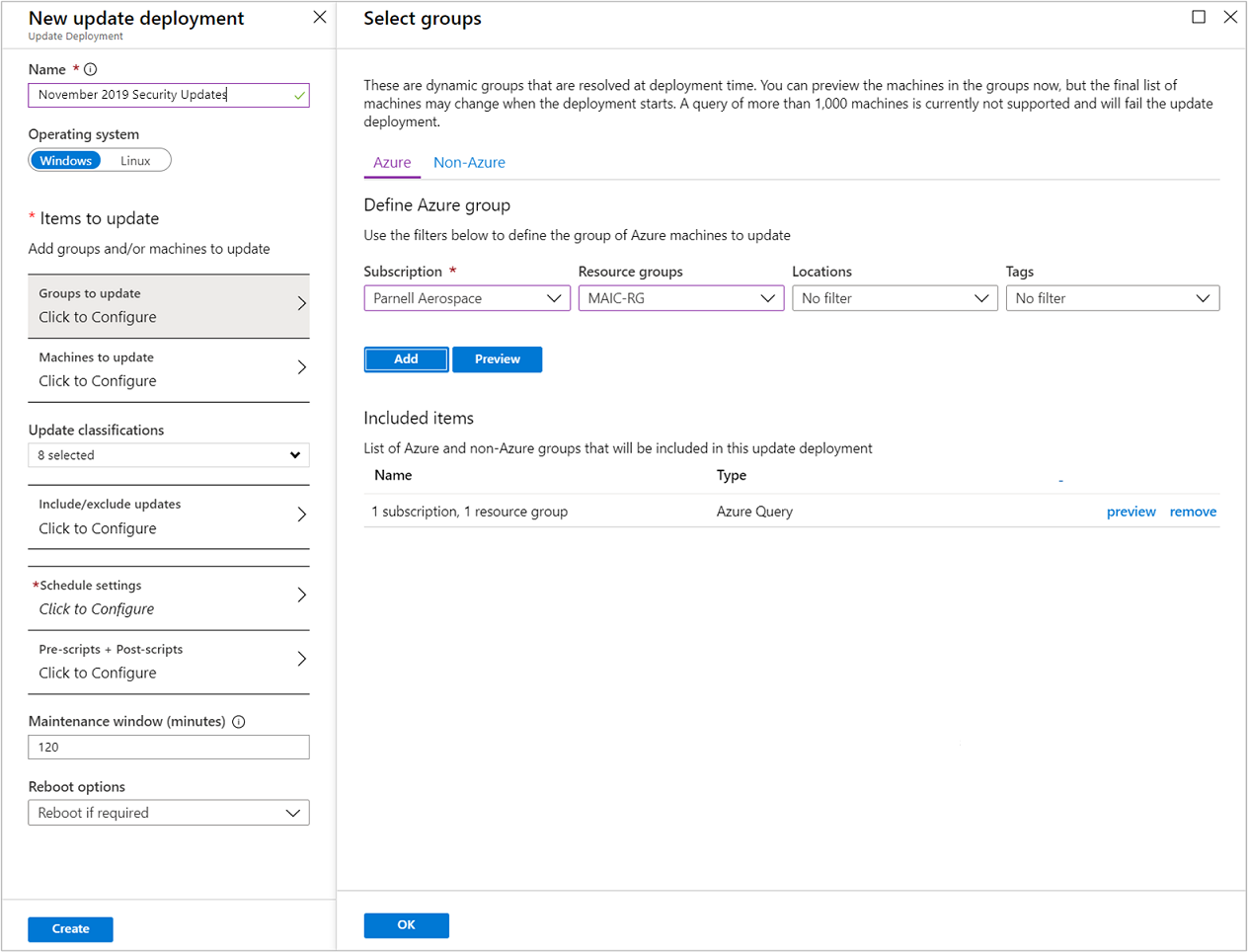 Select groups