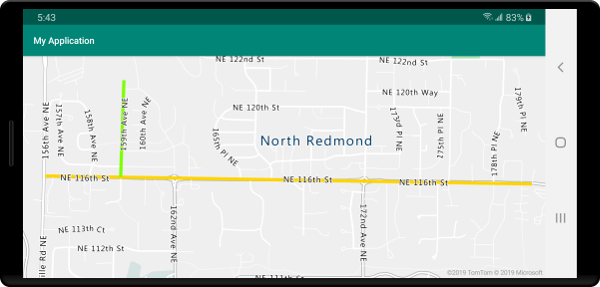 Map with data-drive styled lines rendered in a line layer