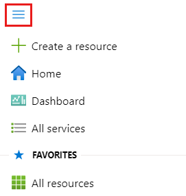 Screenshot of the Azure portal menu in flyout mode.