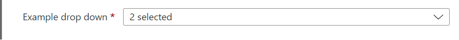 Screenshot of the Microsoft.Common.DropDown UI element with multi-select enabled and multiple default values.