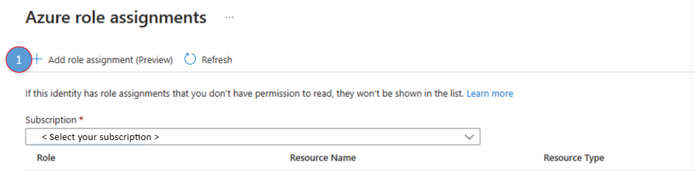 Diagram showing a communication service resource managed identity adding role assignment